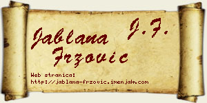 Jablana Fržović vizit kartica